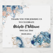 Octopus-Party Schaumweinetikett (Einzelnes Label)