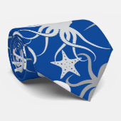 Octopus Pattern.b Blue BG Krawatte (Gerollt)