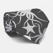 Octopus Pattern.b D Gray BG Krawatte (Gerollt)