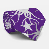 Octopus Pattern.b D Lila BG Krawatte (Gerollt)