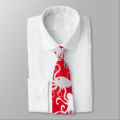 Octopus Pattern.b Red BG Krawatte (Gebunden)