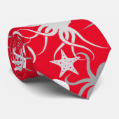 Octopus Pattern.b Red BG Krawatte (Gerollt)