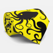 Octopus Pattern.w BYellow BG Krawatte (Gerollt)