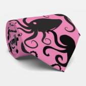 Octopus Pattern.w Pink BG Krawatte (Gerollt)