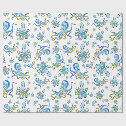 Octopus Pattern Wrapping Paper Geschenkpapier (Flach)