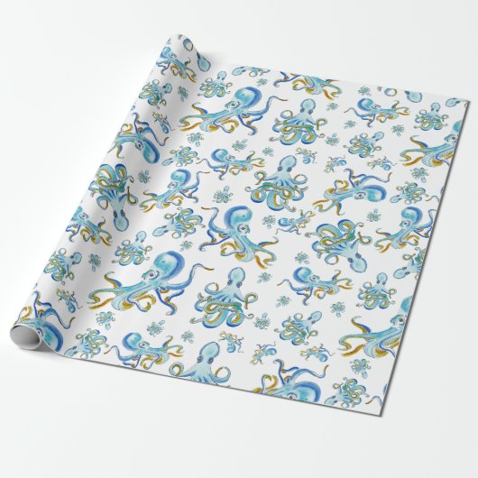 Octopus Pattern Wrapping Paper Geschenkpapier (Ungerollt)