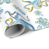 Octopus Pattern Wrapping Paper Geschenkpapier (Rolleneckpunkt)