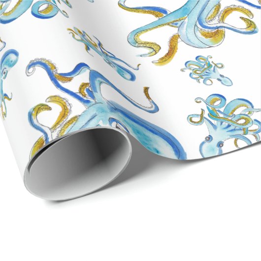 Octopus Pattern Wrapping Paper Geschenkpapier (Rolleneckpunkt)