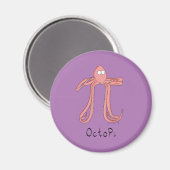 Octopus Pi Day Funny Cartoon Magnet (Vorderseite/Rückseite)