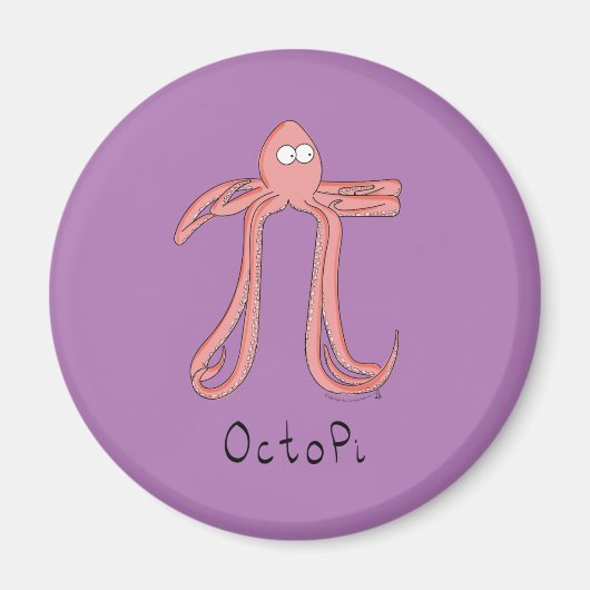 Octopus Pi Day Funny Cartoon Magnet (Vorne)