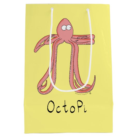 Octopus Pi Symbol Math Lehrer Funny Mittlere Geschenktüte (Rückseite)