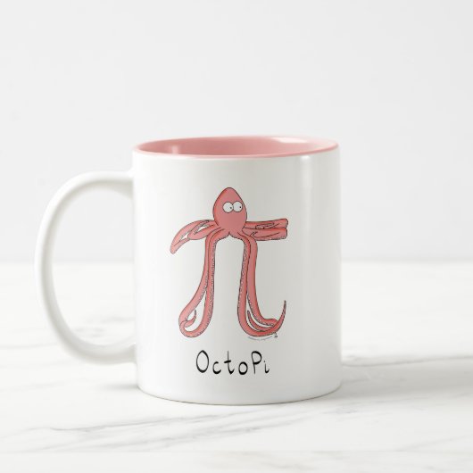 Octopus Pi Symbol Math Lehrer Funny Zweifarbige Tasse (Links)