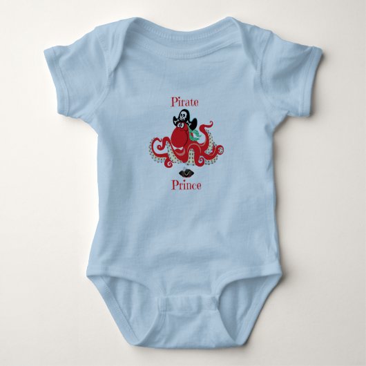 Octopus Pirate Prince Baby Bodysuit Baby Strampler (Vorderseite)