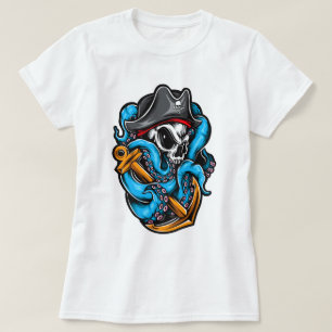Octopus Pirate Skull T-Shirt