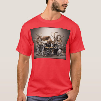 Octopus Playing Drums Parody T-Shirt