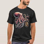 Octopus Playing Saxophone Saxophonist Saxophone Pl T-Shirt (Vorderseite)