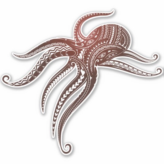 OCTOPUS-POLYNESIAN-GERICHT AUFKLEBER (Vorderseite)
