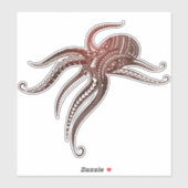 OCTOPUS POLYNESIAN TRIBAL AUFKLEBER (Blatt)