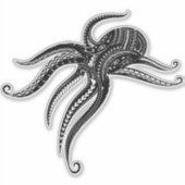 OCTOPUS POLYNESIAN TRIBAL Blank Aufkleber (Vorderseite)