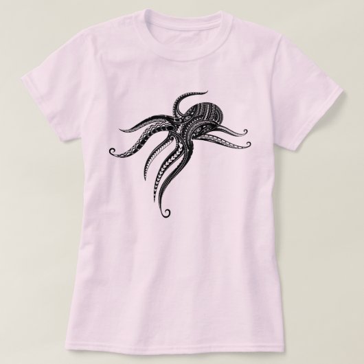 OCTOPUS POLYNESIAN TRIBAL Blank T-Shirt (Design vorne)