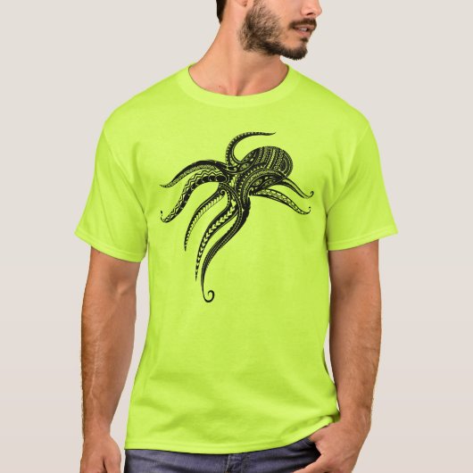 OCTOPUS POLYNESIAN TRIBAL Blank T-Shirt (Vorderseite)