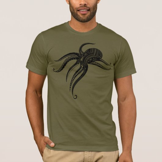 OCTOPUS POLYNESIAN TRIBAL Blank T-Shirt (Vorderseite)