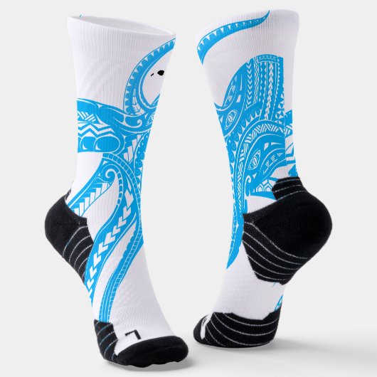 OCTOPUS POLYNESIAN TRIBAL HAWAII INSELN LtBlue Socken (Gewinkelt)