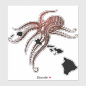 OCTOPUS POLYNESIAN TRIBAL HAWAII ISLANDS AUFKLEBER (Blatt)