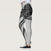 OCTOPUS POLYNESIAN TRIBAL HAWAII ISLANDS Blk Leggings (Links)