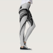 OCTOPUS POLYNESIAN TRIBAL HAWAII ISLANDS Blk Leggings (Rechts)