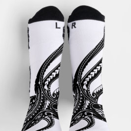 OCTOPUS POLYNESIAN TRIBAL HAWAII ISLANDS Blk Socken