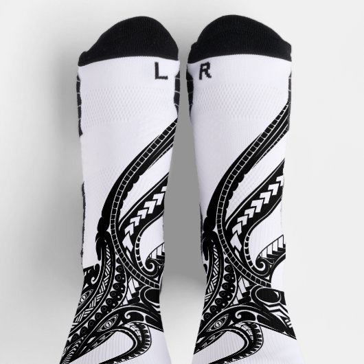 OCTOPUS POLYNESIAN TRIBAL HAWAII ISLANDS Blk Socken (Oben)