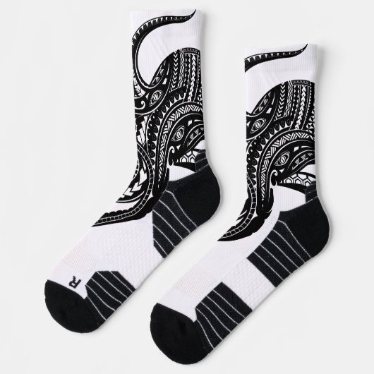 OCTOPUS POLYNESIAN TRIBAL HAWAII ISLANDS Blk Socken (Links)