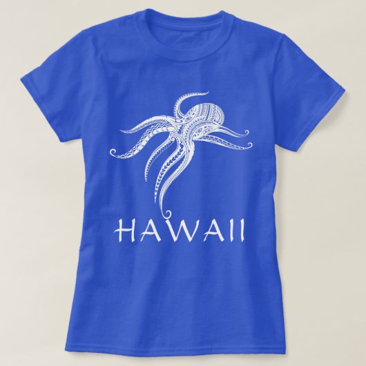 OCTOPUS POLYNESIAN TRIBAL HAWAII Was T-Shirt (Design vorne)