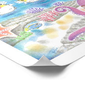 Octopus Porcupinefish Gesang Kinderzimmer Art Post Poster (Ecke)