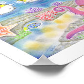 Octopus Porcupinefish Singing Nursery Art Poster (Ecke)