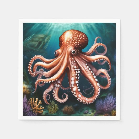 Octopus Portrait Serviette (Vorderseite)