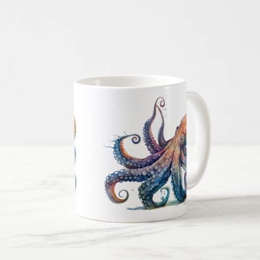 Octopus Print Coffee Tasse (VorderseiteRechts)