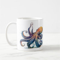 Octopus Print Coffee Tasse