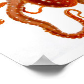 Octopus Print No.6 Cephalopod Sea Creature Art Poster (Ecke)