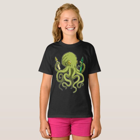 Octopus Pupil Crayons T-Shirt (Vorne ganz)