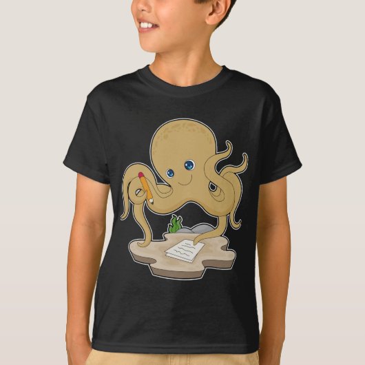 Octopus Pupillenstiftpapier T-Shirt (Vorderseite)