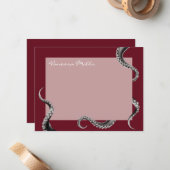 Octopus Red Note Card Mitteilungskarte (Vorderseite/Rückseite Beispiel)