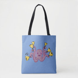 Octopus Ringing Handbells Cartoon Tasche