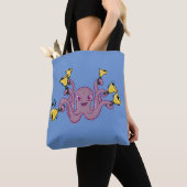 Octopus Ringing Handbells Cartoon Tasche (Von Nahem)