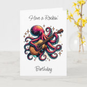 Octopus Rockin' Out to Your Nephew's Birthday Karte (Gelbe Blume)