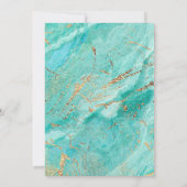 Octopus rope Frame Ozeanblau Gold nautische Einladung (Rückseite)