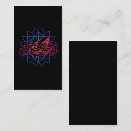 Octopus Sacred Geometry Raver Abstrakt Sea Animal Visitenkarte (Vorne/Hinten)