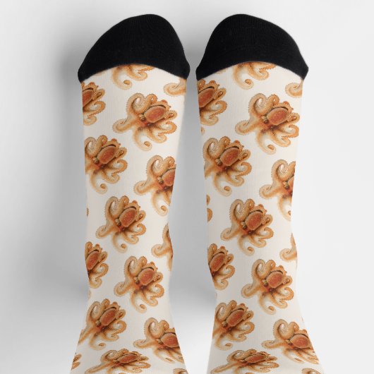 Octopus Salutii, Vintage Marine Aquatic Animals Socken (Oben)
