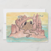 Octopus & Sandcastle Einladung (Vorderseite)